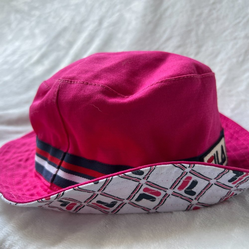 FILA Y2K Style Magenta Pink Bucket Hat Reversible